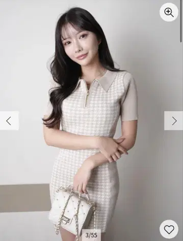 lip service 쉐이딩 라인 하프 지퍼 원피스