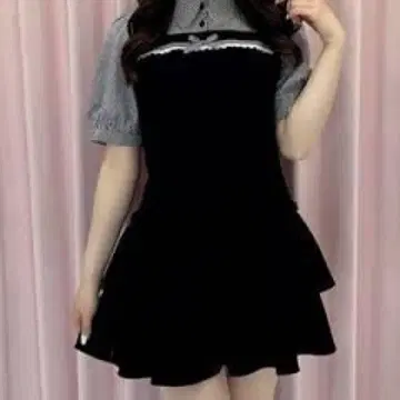 evelyn 도킹 티어드 OP 블랙
