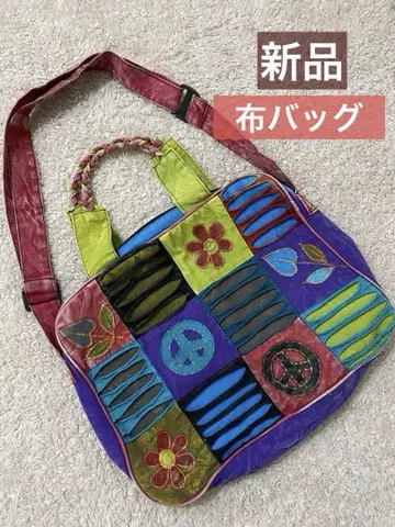 멀티 컬러 패치워크/모라 패브릭 숄더백