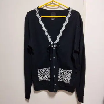 ANNA SUI 블랙 레이스 가디건