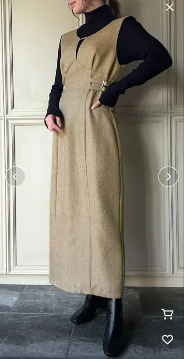 JUNOAH 헤링본 사이드 벨트 타이트 점퍼 스커트