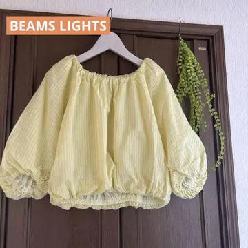 BEAMS 빔즈 벌룬 슬리브 블라우스/개더 탑/버블 슬리브