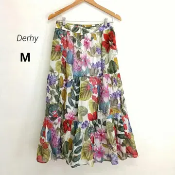 derhy 르네 데리 꽃무늬 스커트 플라워 보타니컬 올 패턴 리조트