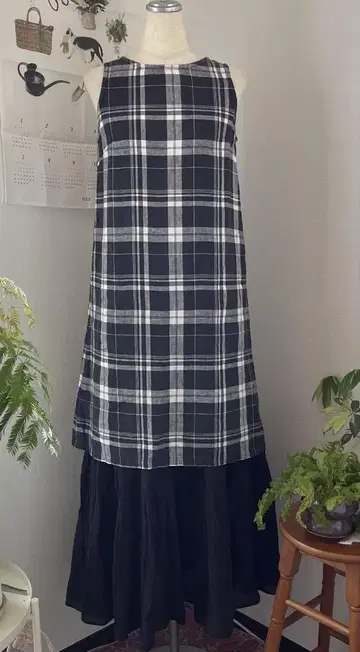 fog linen work 린넨 100% 슬리브리스 원피스