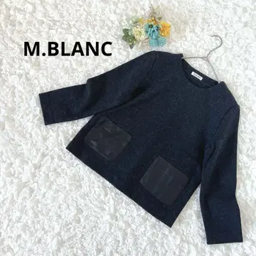 M.BLANC  엠블랑 7부 소매 상의 울 가죽 포켓 부착 차콜