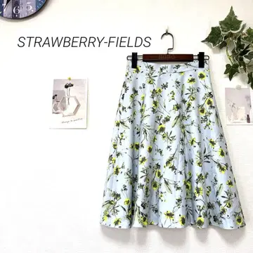 9621 STRAWBERRY-FIELDS 꽃무늬 플레어 스커트 고급