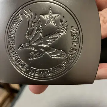 Armani Exchange 블랙 가죽 벨트