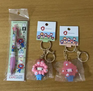 마이멜로디 마이쿠마이쿠 클리어 키링 볼펜 세트 산리오 엑스포