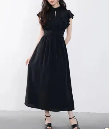 여성용 원피스 블랙 슬리브리스