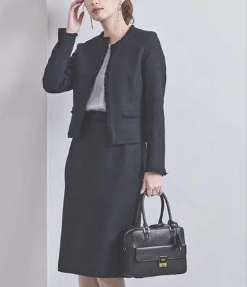 UNITED ARROWS UPCS 라메 트위드 노카라 셋업