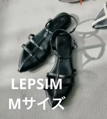 렙심 앵클 스트랩 플랫 샌들 블랙 블랙 M23.5cm