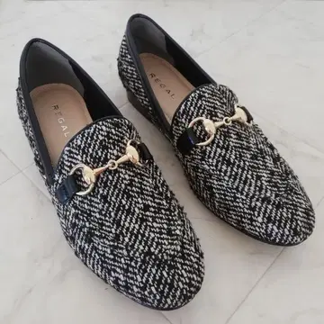 새상품급!! REGAL 리갈 천연 가죽 트위드 비트 포함 로퍼 23cm