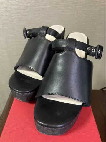 미니 버클 코르크 힐 뮬