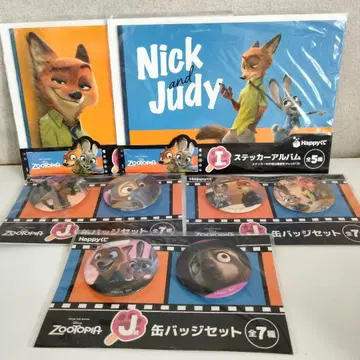 Happy 복권  주토피아  Nick  Judy  스티커  캔뱃지  닉