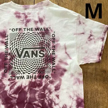 VANS 다이 다이 티셔츠 M 사이즈 반팔 화이트 퍼플
