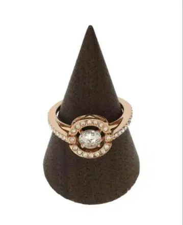 스와로브스키 핑크 골드 계열 댄싱 스톤 반지 55