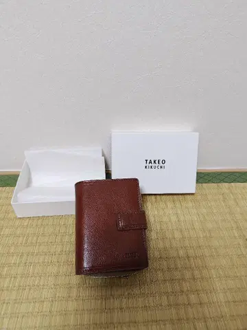 TAKEO KIKUCHI 브라운 두겹 지갑 키케이스