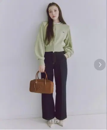 Snidel 하이 웨스트 플레어 데님 팬츠 인디고 블루