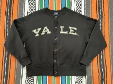 YALE 대학 예일 대학 스냅 버튼 가디건 맨투맨 M 블랙