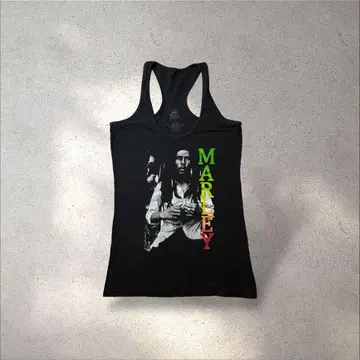 밥 말리 Bob Marley 탱크탑 블랙 블랙 타이트 ZIONer Y2K