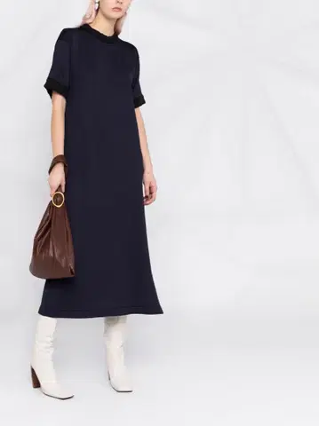 Jil Sander 니트 티셔츠 원피스 네이비