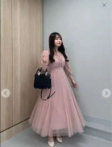 LILLIAN CARAT 릴리안 캐럿 튤 프릴 원피스 핑크