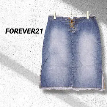 FOREVER21 레이스업 데님 타이트 스커트