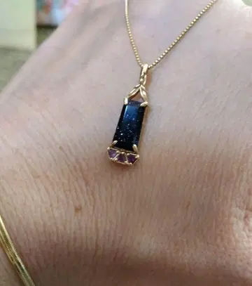 agate 아가트 K10 보라색 금석 자수정 참