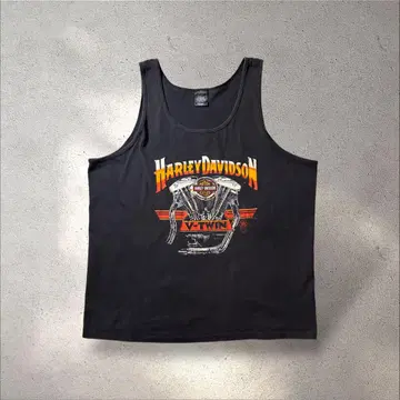 80s 87년 USA제 할리데이비슨 탱크탑 블랙 페이드 V-TWIN