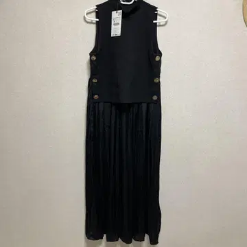 새상품 택 포함 자라 콤비 버튼 원피스 사이드 버튼