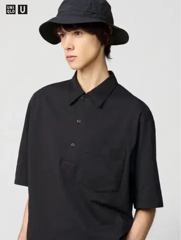 웹 한정판 유니클로 U 에어리즘 코튼 피케 셔츠 블랙 XL