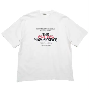 MASONPRINCE 오버 사이즈 프론트 로고 808 프린트 티셔츠