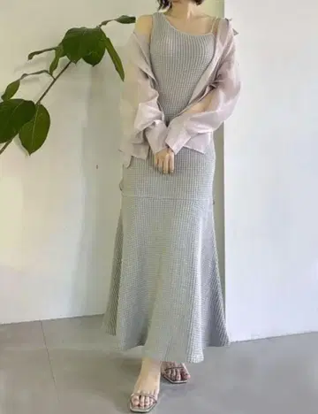 다즈린 와플 아지메 머메이드 원피스 그레이