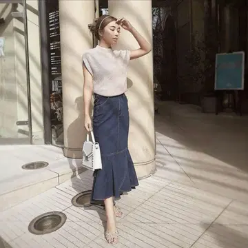 eimy istoirei 머메이드 프릴 데님 스커트