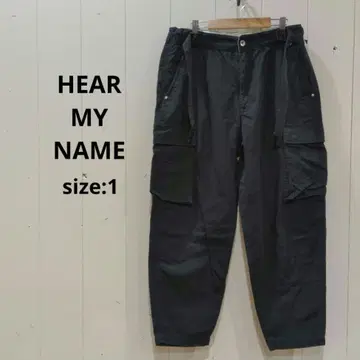 히어 마이 네임 HEAR MY NAME 카고 팬츠 여성용 블랙 1