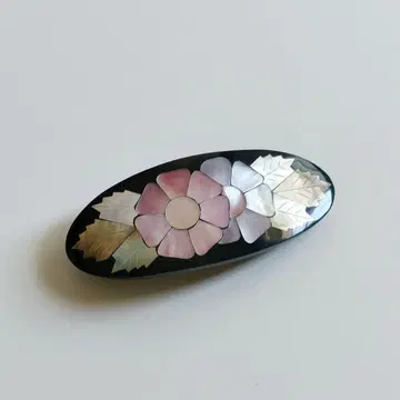 쉘 꽃무늬 블랙 조개 머리핀 머리 장식 빈티지 빈티지 레트로
