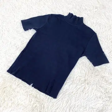 일본제 캐서린 햄넷 (M) 반팔 코튼 니트 네이비 네이비