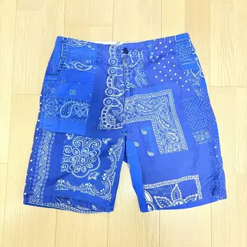 반다나 패턴 파랑 숏팬츠 MODEL 51