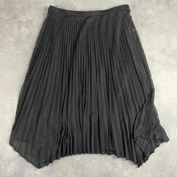 TOKUKO 1er VOL 손수건 헴 플리츠 스커트 블랙
