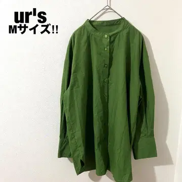 Yours 새상품급 셔츠 튜닉 M 그린 여성용 코튼 예쁜