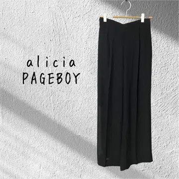 alicia PAGEBOY 알리시아 페이지 보이 와이드 팬츠 블랙 검정