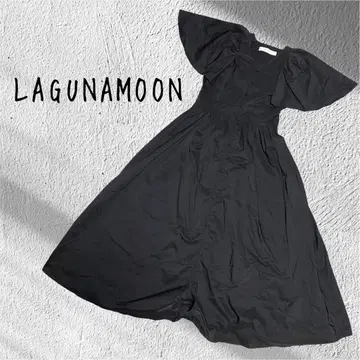 LAGUNAMOON 라구나문 플레어 슬리브 롱 원피스 블랙