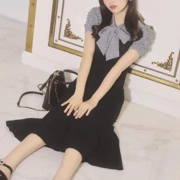 미셸 마카롱 보타이 리본 원피스