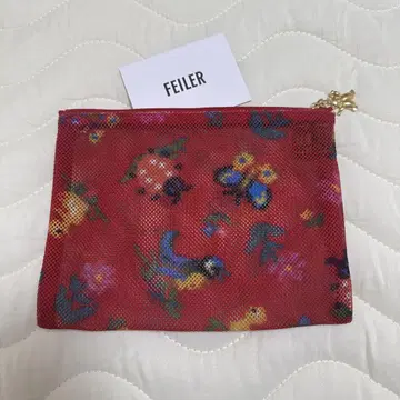 FEILER 하이디 메쉬 파우치 빨간색