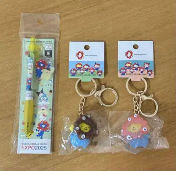 폼폼푸딩 밋밋한 클리어 키링 볼펜 세트 산리오