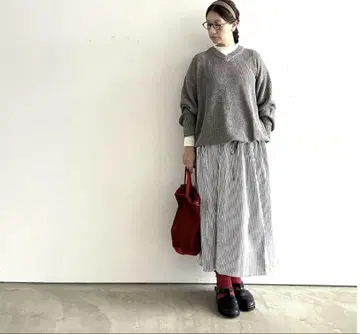 HACHITEN Anne number of 오랜만에 스트라이프 스커트