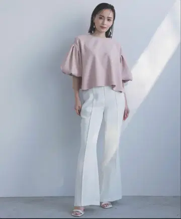 anuans 백 벤츠 세미 플레어 팬츠