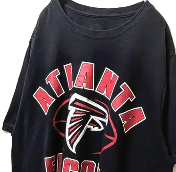 NFL 애틀랜타 팔콘스 빅 로고 티셔츠 블랙 검정 2XL 구제 의류