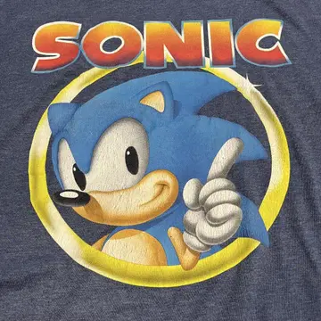 애니메이션 티셔츠 Sonic the Hedgehog 파랑 소닉 구제 의류