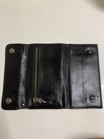 가죽 블랙 3단 폴더형 지갑